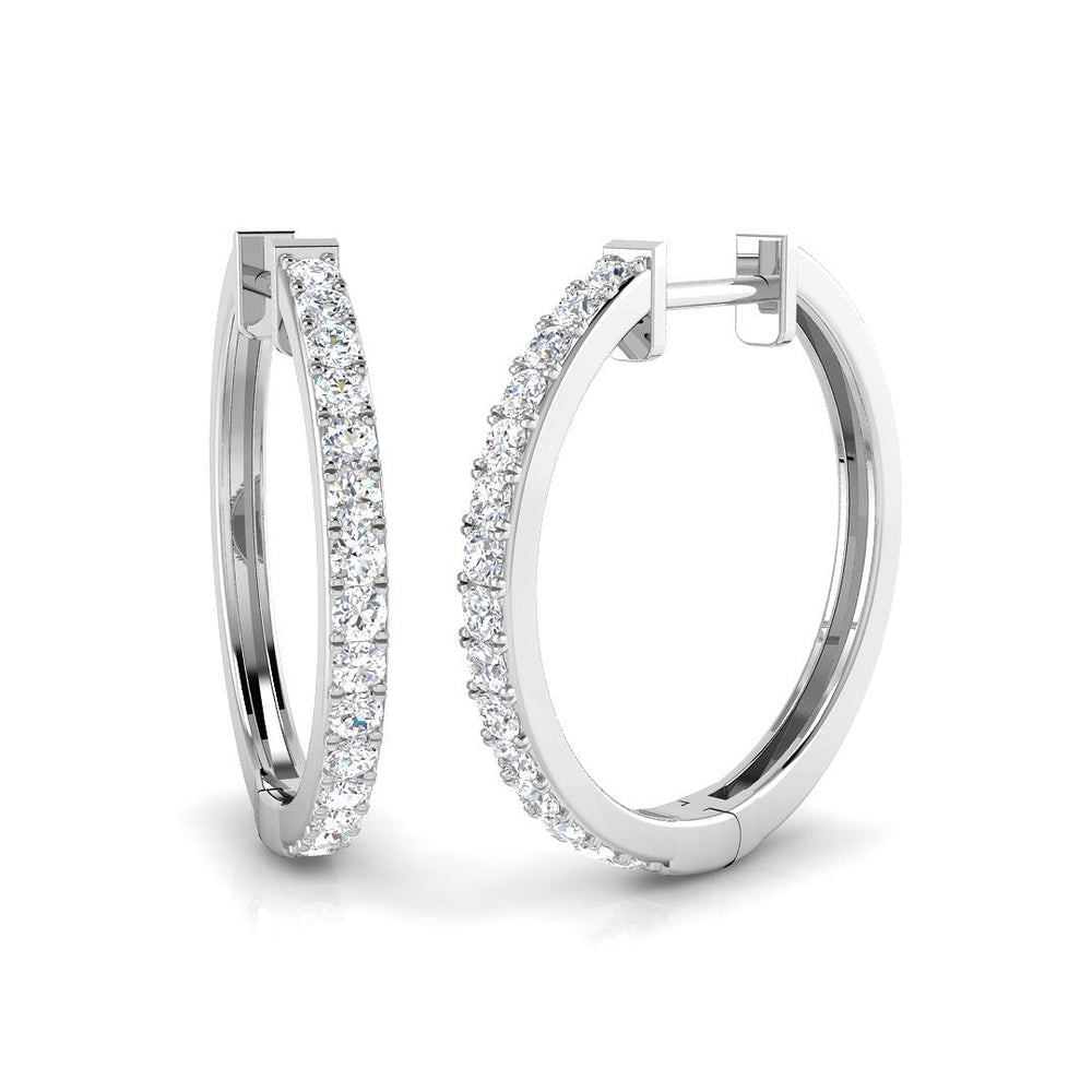 Hoop Earrings - Ergny 0.5ct Round Cut Diamond Pure Radiance
