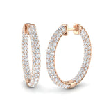 Ohrringe mit runden Diamanten aus natürlichen und im Labor gezüchteten Materialien in Gold – zertifizierter Diamant