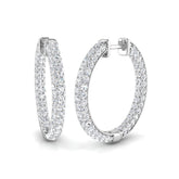 Natural & Lab-Grown Round Cut Diamond Hoop Earring in Gold - Certified Diamond