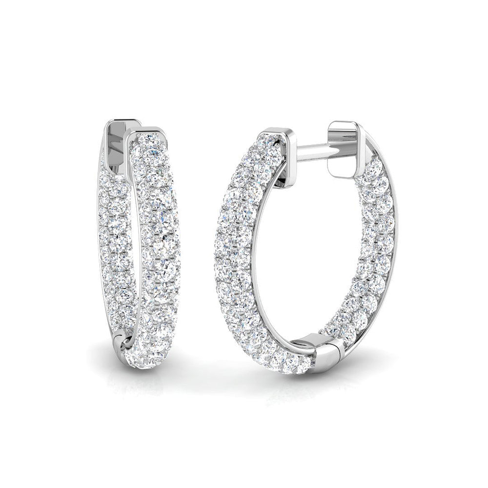 Hoop Earrings - Erfvy 1ct Round Cut