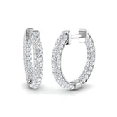 Hoop Earrings - Erfvy 1ct Round Cut