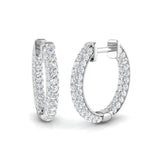 Hoop Earrings - Erfvy 1ct Round Cut