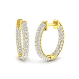 Hoop Earrings - Erfvy 1ct Round Cut