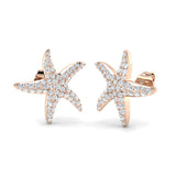 Stunning 1.75Ct Diamond Starfish Stud Earrings in White Gold