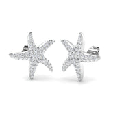 Stunning 1.75Ct Diamond Starfish Stud Earrings in White Gold