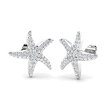 Stunning 1.75Ct Diamond Starfish Stud Earrings in White Gold