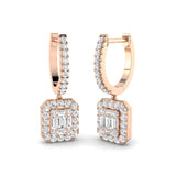 Tilly Luxury Gold Drop & Trilogy Diamond Earrings, 0.5ct Elegance