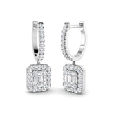 Tilly Luxury Gold Drop & Trilogy Diamond Earrings, 0.5ct Elegance