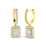 Tilly Luxury Gold Drop & Trilogy Diamond Earrings, 0.5ct Elegance