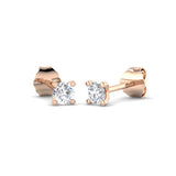 Solitaire Diamond Earrings with Lab Grown Round Cut
