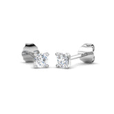 Solitaire Diamond Earrings with Lab Grown Round Cut