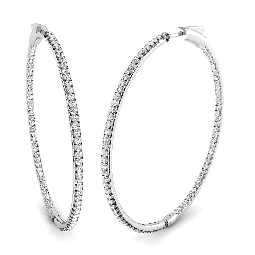 Hoop Earrings - Tulip 1.75ct To 3ct Fine Diamond Sparkle