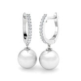 "Crane 6.5ct Gold Pearl Diamond Earrings – Elegant Luxury Jewelry"