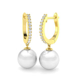 "Crane 6.5ct Gold Pearl Diamond Earrings – Elegant Luxury Jewelry"