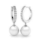 "Cleve Elegant Pearl Gold Earrings with 9.5ct Luxury Diamonds"