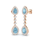 "Softly Aquamarine Diamond Gold Earrings - Luxury 2.5ct to 7ct Design"