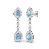 "Softly Aquamarine Diamond Gold Earrings - Luxury 2.5ct to 7ct Design"