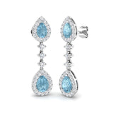 "Softly Aquamarine Diamond Gold Earrings - Luxury 2.5ct to 7ct Design"