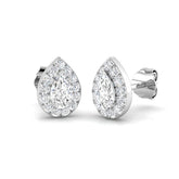 "Kitty Halo Diamond Earrings in Gold | Elegant 0.5ct to 2ct Luxury"