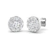 Halo Stud Earrings - 1.00 Carat Dandy Vintage Border
