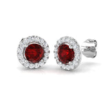 Halo Stud Earrings - 1.25 Carat Sassy Round Brilliant