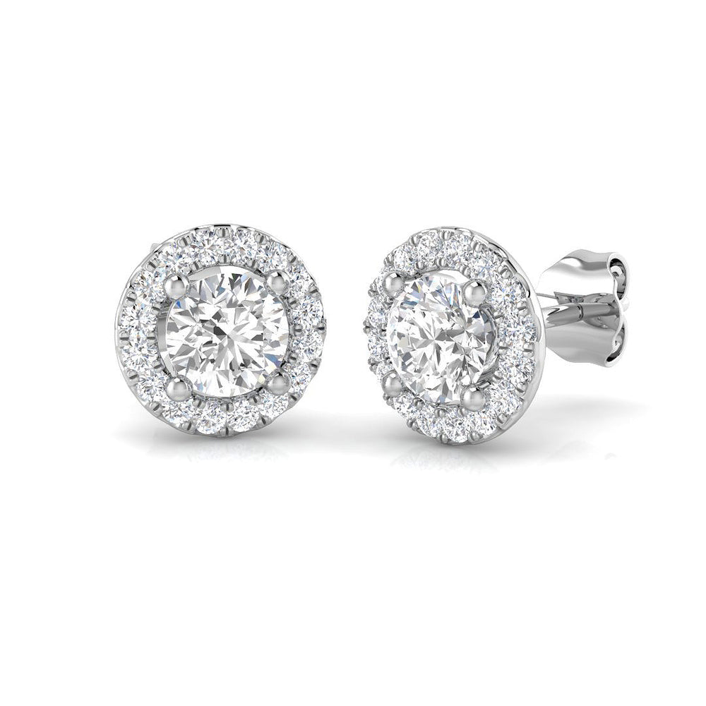 Halo Stud Earrings - 1.25 Carat Sassy Round Brilliant