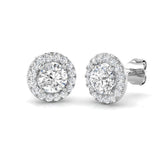 Halo Stud Earrings - 1.25 Carat Sassy Round Brilliant