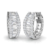 1.5ct Gold Baguette and Brilliant Diamond Earrings
