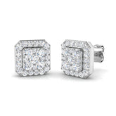 Carey 1ct Gold Cluster Diamond Earrings - Elegant Luxury Jewelry