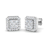 Carey 1ct Gold Cluster Diamond Earrings - Elegant Luxury Jewelry