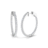 Tungy Gold Hoops Earrings with 1ct to 2ct Luxury Diamonds