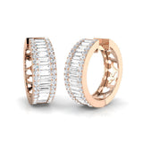 Hoop Earrings with Baguette and Round Diamonds | 3.5ct