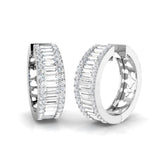 Hoop Earrings with Baguette and Round Diamonds | 3.5ct