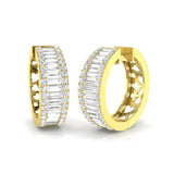 Hoop Earrings with Baguette and Round Diamonds | 3.5ct