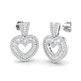 Heart Shape Diamond Dangle Drop Earrings | 2.5ct Gold