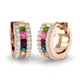 Hoop Earrings - Epsoy Luxury 1.25ct Multi-Gemstone Gold