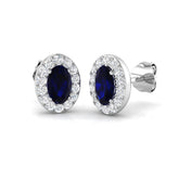 18ct White Gold 1.12ct Natural Blue Sapphire Earrings