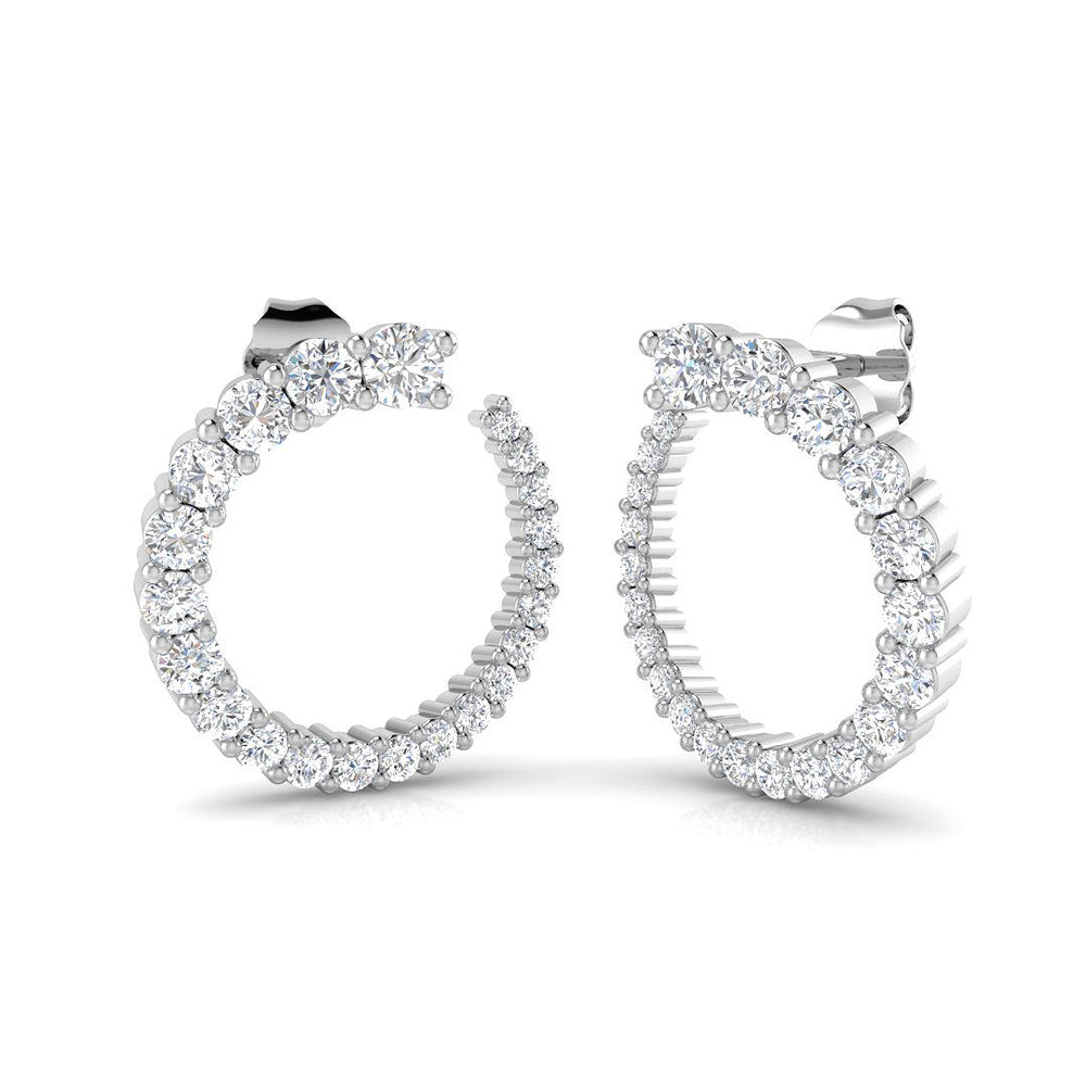 1.49ct Lab Diamond Round Cut Stud Earrings in 9K White Gold