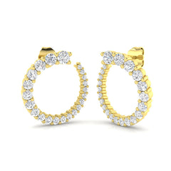 1.5 Carat D-E/VS Lab Grown Diamond Hoops Earring 9k Yellow Gold Ready To Ship