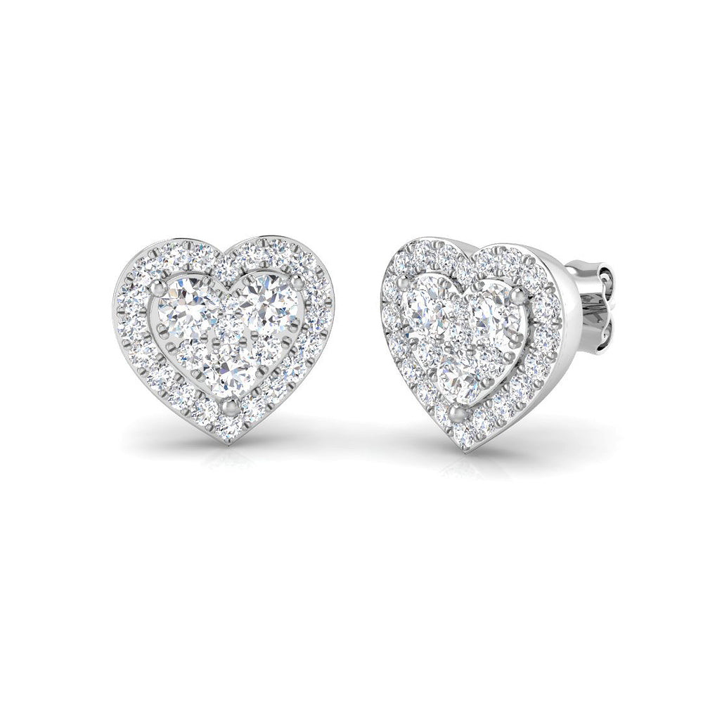 1.15ct Lab Diamond Round Cut Stud Earrings in 9K White Gold