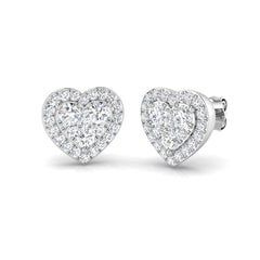 1.2 Carat D-E/VS Lab Grown Diamond Cluster Earring 9k White Gold Ready To Ship