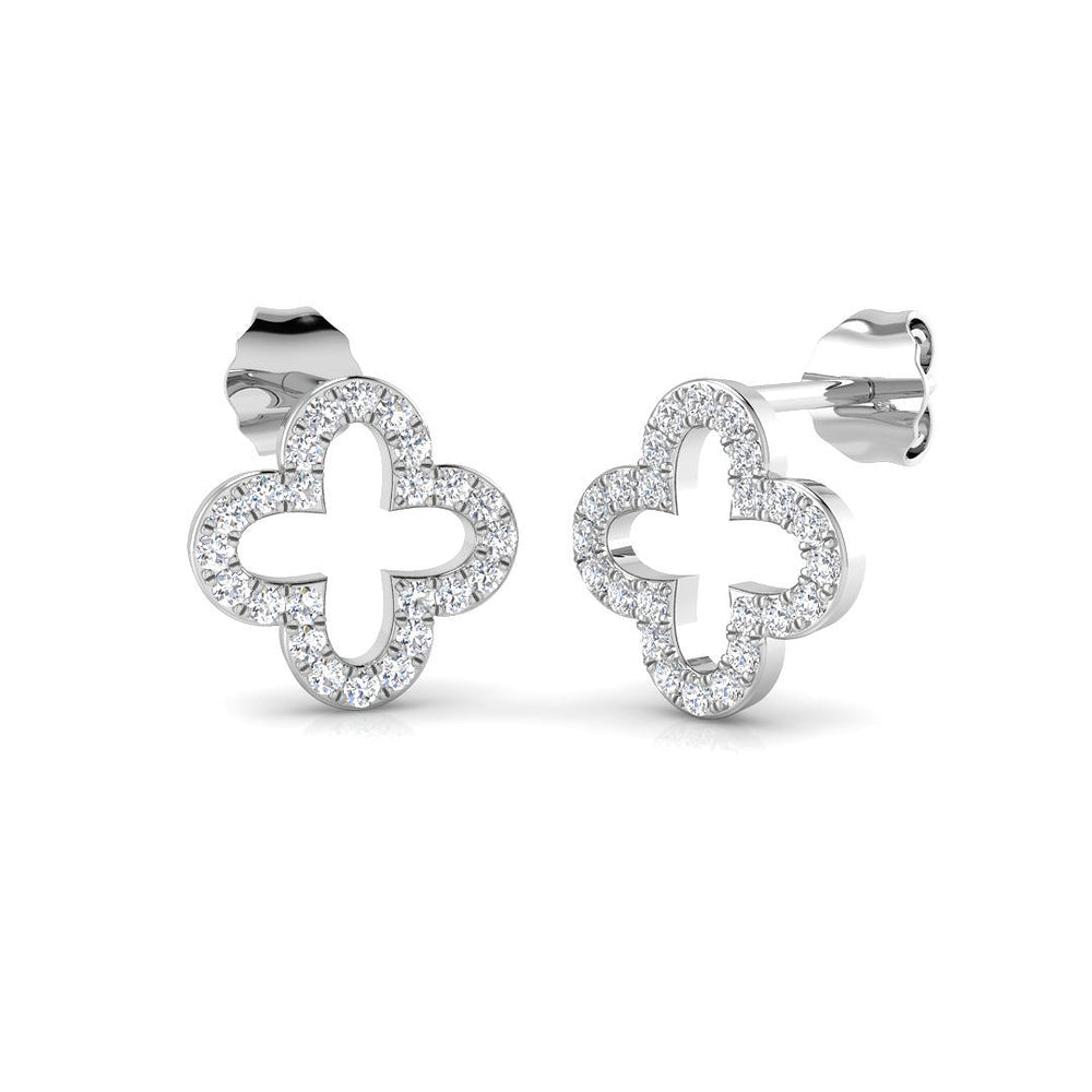 0.25ct Natural Diamond Round Cut Stud Earrings in 9K White Gold