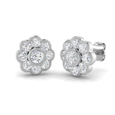 9ct White Gold 1.01ct Lab Grown Diamond Vintage Earrings