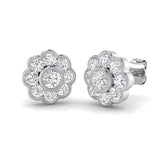 9ct White Gold 1.01ct Lab Grown Diamond Vintage Earrings