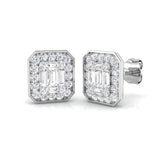 Stud Earrings with Octagon Diamond Cluster | 0.5ct Gold
