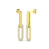 Barney Gold Drop & Trilogy Diamond Earrings - 0.5ct Luxury Jewelry