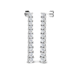 2.7 Carat D-E/VS Lab Grown Diamond Drop & Trilogy Earring 9k White Gold Ready To Ship