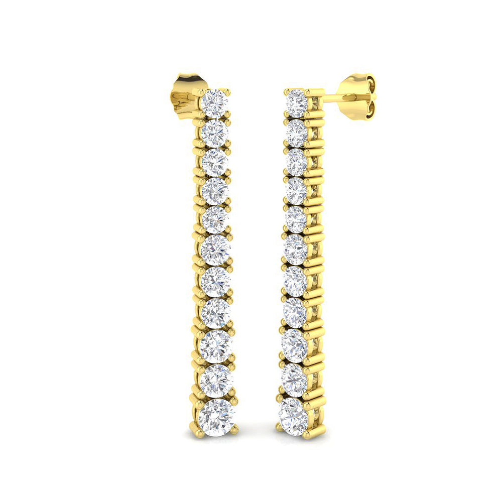 2.62ct Lab Diamond Round Cut Stud Earrings in 9K Yellow Gold