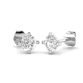 0.75 Ct DE/VVS Lab Grown Round Cut Diamond Stud Earring | Prong Set