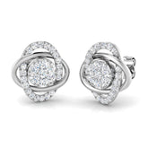 Exquisite 0.50Ct Diamond Love Knot Stud Earrings in White Gold